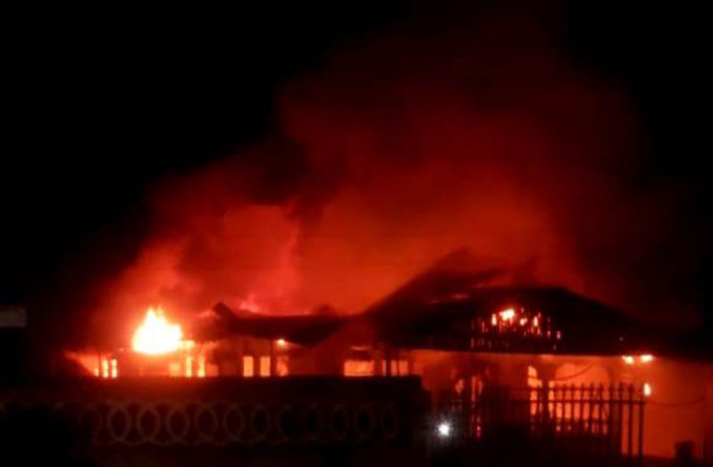 The house on fire (Credit: Roxanne Sutton)