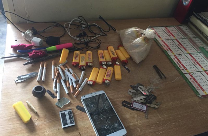 The items found in the prison raid