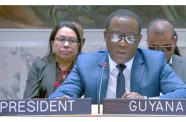 Minister of Foreign Affairs and International Cooperation Hugh Todd delivering remarks at the United Nations Security Council Open Debate