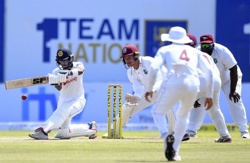 Pathum Nissanka goes after the short ball, Sri Lanka vs West Indies, 1st Test, Galle, 1st day, November 21, 2021 © AFP/Getty Images