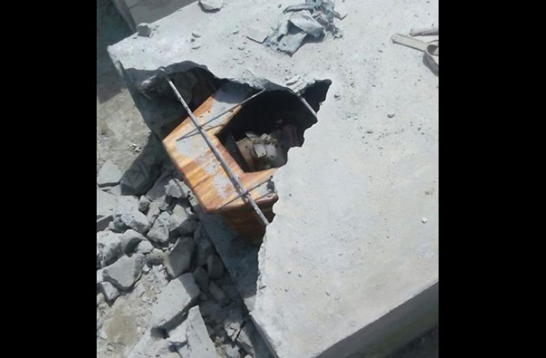 The vandalised tomb of 26-year-old prisoner, Winston Hinds