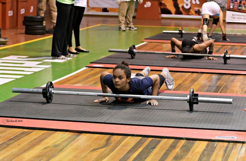 Doing ‘burpees’ at the Crossfit competition
