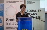Representative, UN Women Multi – Country Office – Caribbean, Tonni Brodber delivering remarks