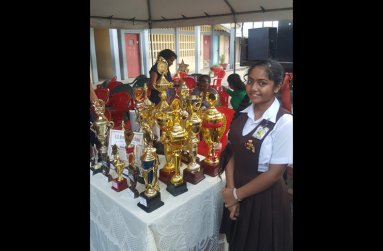 Venisha with her prizes