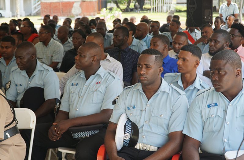 A section of the police gathering which the commissioner addressed on Thursday