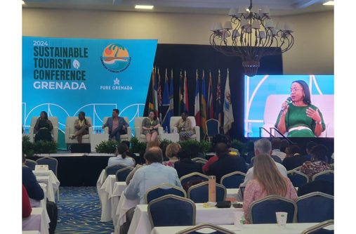 Minister of Tourism, Industry and Commerce Oneidge Walrond during her address at the Caribbean Conference on Sustainable Tourism Development in Grenada