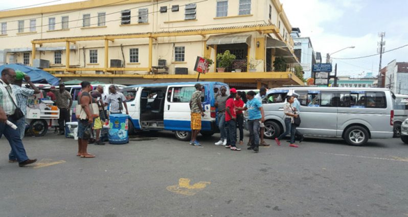 The minibus touts operating at the Route 44 mini-bus park.