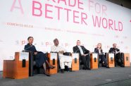 Minister of Tourism, Industry and Commerce, Oneidge Walrond, participated in two high-level panel discussions on day three of the WTO’s annual Public Forum in Geneva, Switzerland, on Thursday