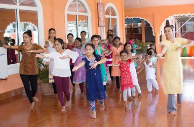 Members of the Swarswattie Dance Academy practising one of the ancient traditional dance moves that were brought by the East Indians to Guyana (Avishkar Photography)