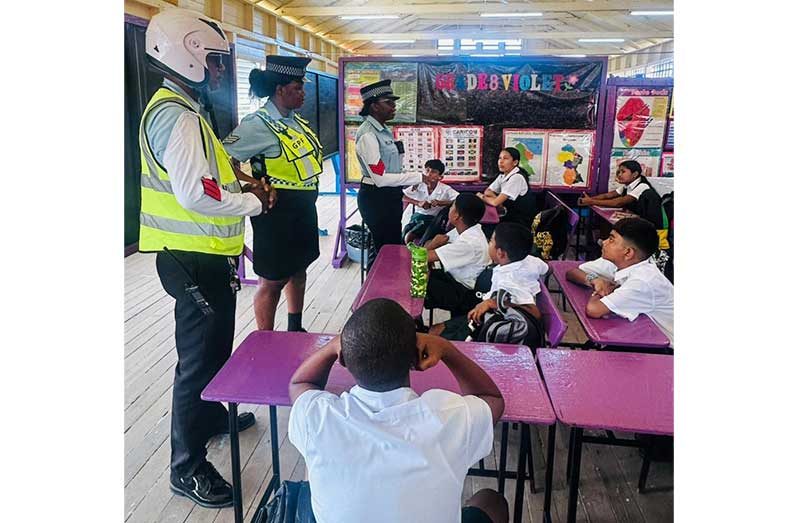 The Guyana Police Force (GPF), through its Traffic Department visited more than 30 schools nationwide, ranging from nursery to secondary levels, to educate learners on road safety practices, personal responsibility, and good citizenship