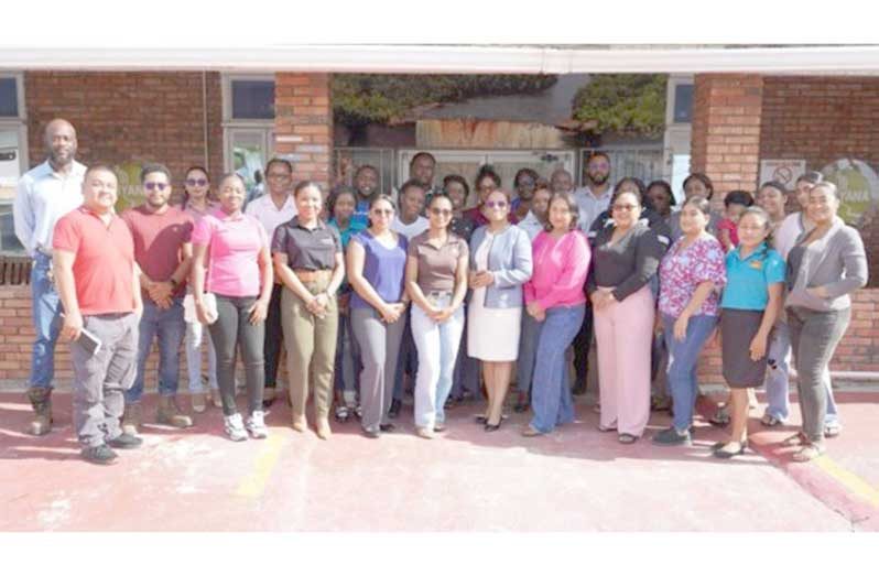 Facilitator Deborah King along with the 30 participants in the Leadership Training Programme