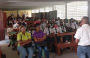 A section of the gathering at the training at the Essequibo Island Secondary School on Saturday last