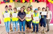The successful Baramita residents who completed the Community Mines Ranger Training Programme conducted by the Guyana Mining School