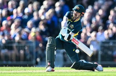 Travis Head hit a record 16 boundaries during the powerplay, the most by a batter in men's T20Is  •  (AFP/Getty Images)