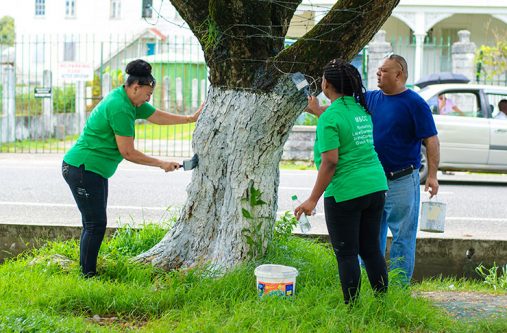 Mayor Patricia Chase-Green and her deputy Lionel Jaikarran, along with Councillor, Tricia Richards (Delano Williams photos)