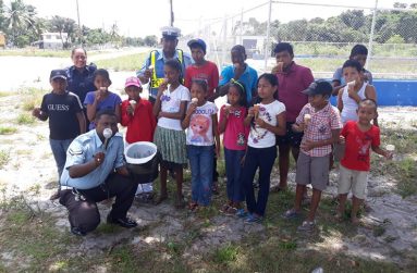 Youths from Lima Sands after a game of cricket