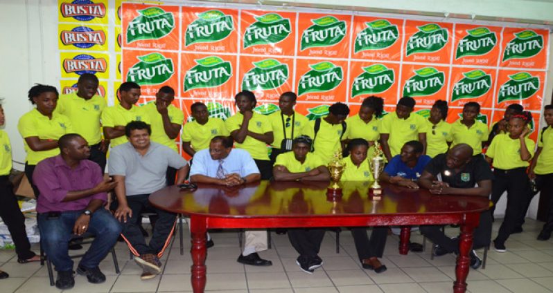 The teams and officials at a press briefing last evening.