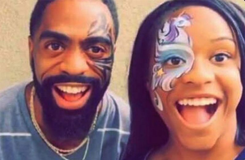 Tyson Gay and his daughter Trinity Gay
