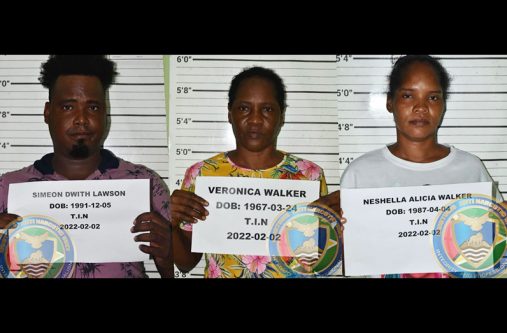 (From left) Simeon Lawson, Veronica Walker, and Leshella Walker.