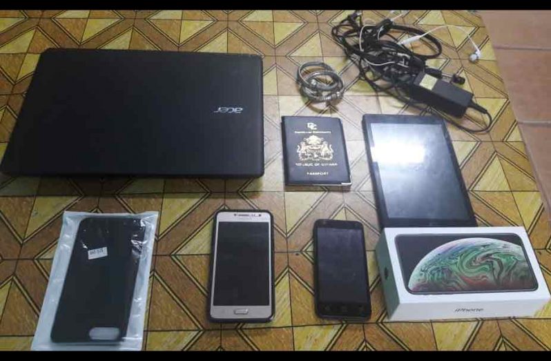 The items which the police found in the men's possession.