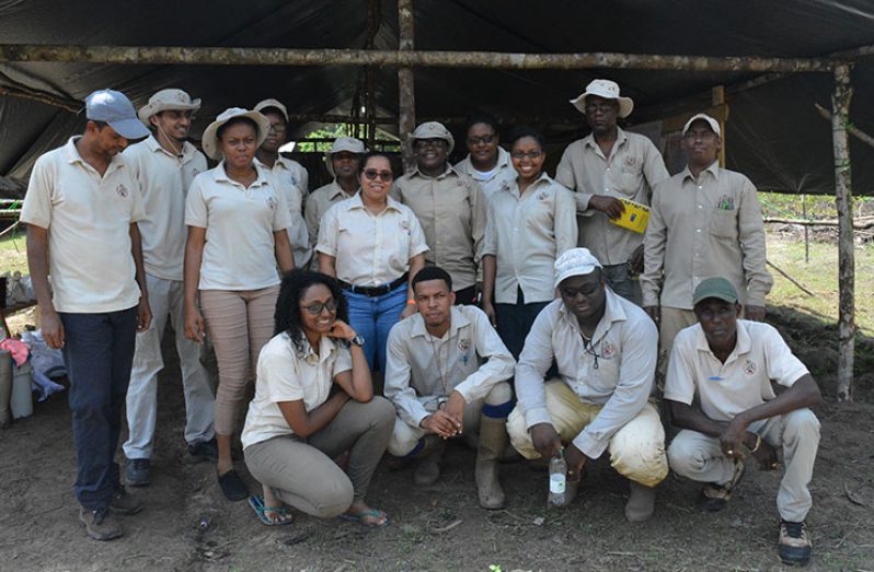 Minister Simona Broomes and the team attached to the Mazaralli Regional Geochemical Exploration Project