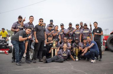 Team Mohammed pose with the unlimited class and track record trophies..