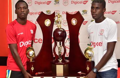 Who will take the 2016 edition of the Digicel National Schools Football Championship? Will it be Jeremy Garrett (right) and his Chase team or will Kishan Dey and the Christianburg/Wismar counterparts make it five straight titles? (Adrian Narine photo)