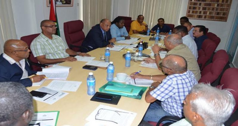 Minister of Governance, Raphael Trotman meeting with members of the Guyana Gold and Diamond Miners Association