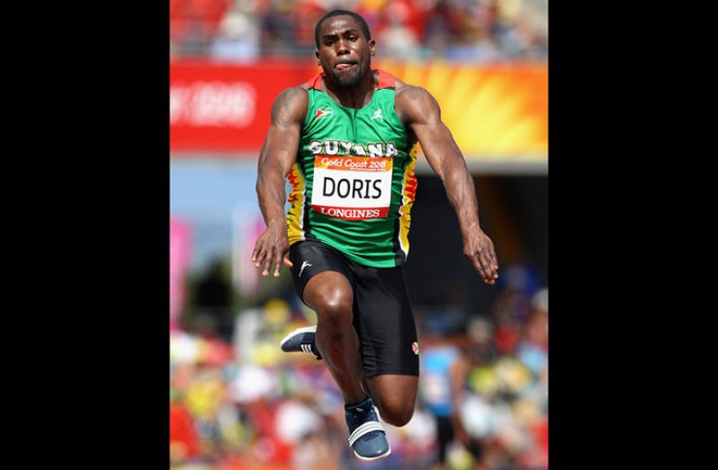 Guyana’s Troy Doris during his gold medal performance in the Men's Triple Jump at the Gold Coast 2018 Commonwealth Games in Australia.( Source: Michael Steele/Getty Images AsiaPa).