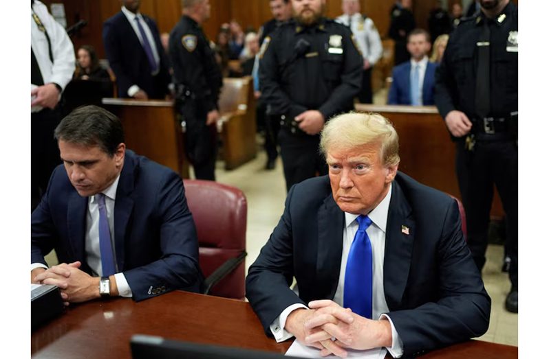 Former US President, Donald Trump, appears in Manhattan Criminal Court, Thursday, May 30, 2024, in New York (Seth Wenig/Pool via REUTERS)