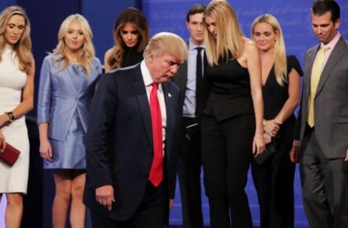 Donald Trump was joined by his family after the debate ended