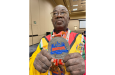 Tucker displaying his new medal