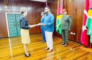 President Dr. Irfaan Ali, on Tuesday, accepted the Letters of Credence from Her Excellency Ayşe Selcan Şanli, the newly accredited Non-Resident Ambassador of the Republic of Türkiye (Turkey)
