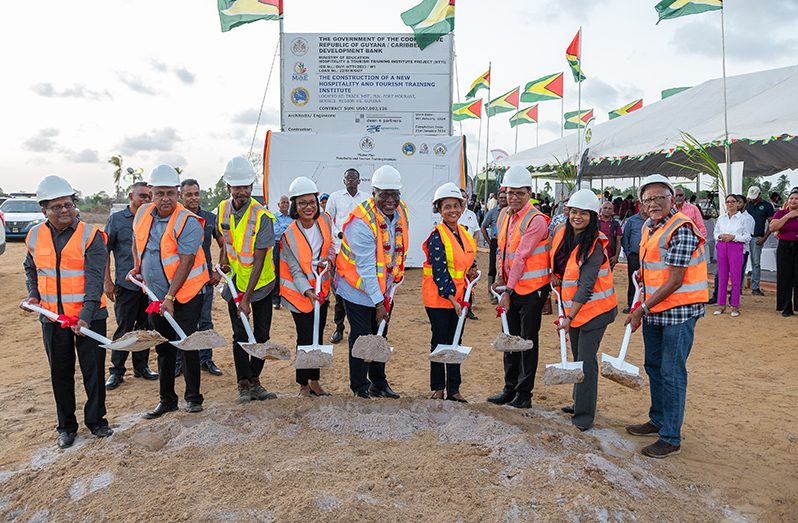 In a push to boost Guyana’s tourism and hospitality industry, officials, on Friday, turned the sod for the country’s first world-class Hospitality and Tourism Training Institute (HTTI) at Port Mourant, Region Six (Delano Williams photos)