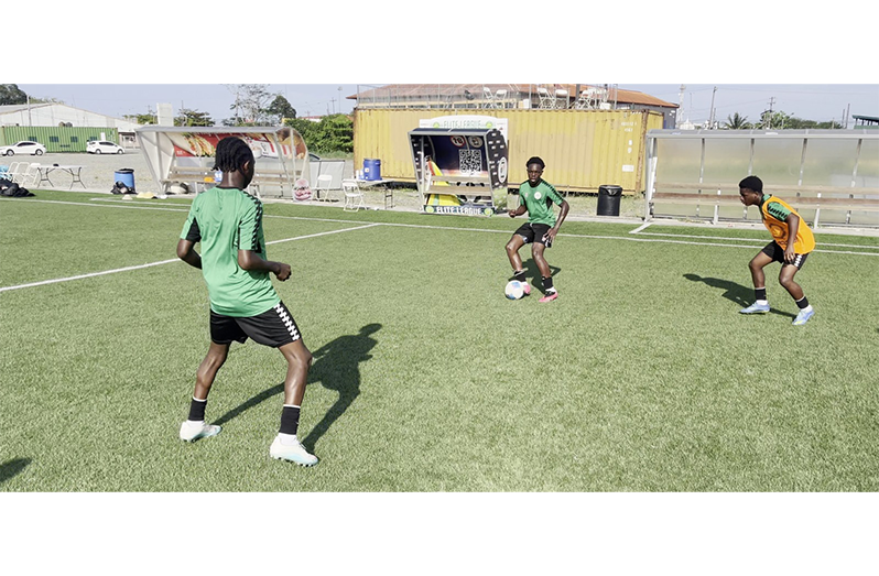 The U15 squad going through their paces