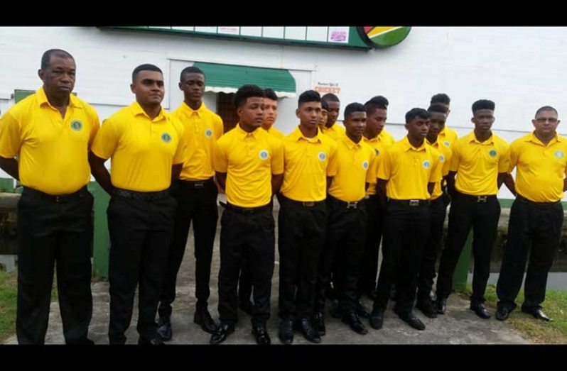 The Guyana  Under-17 squad before leaving fot Trinidad and Tobago.
