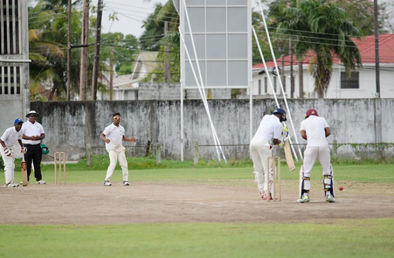 Action in the Hand-in-Hand U-19 3-day Inter-County tournament. (Delano Williams photo)