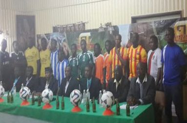 Executives and affiliated clubs of the UDFA at the launching of the second Banks GT Beer Knockout tournament