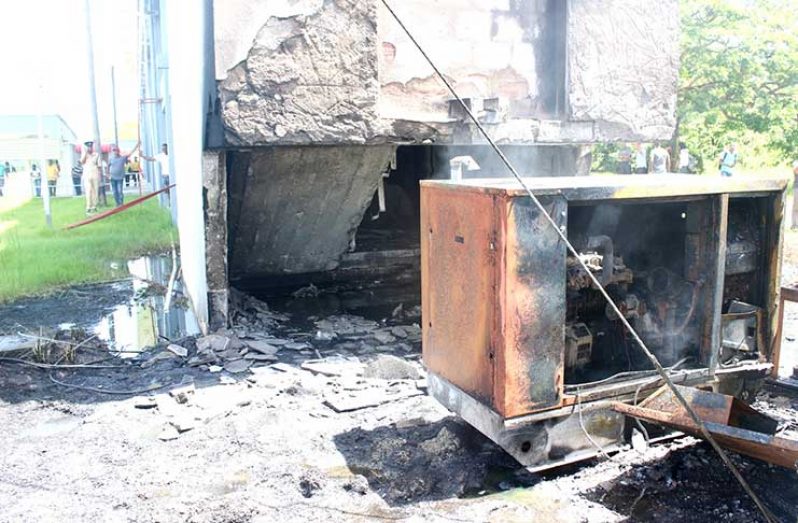 The generator which exploded during the blaze