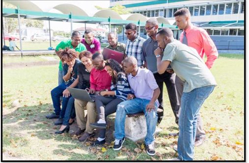 Students of the Computer Science Department, Faculty of Natural Sciences (FNS), at UG's Turkeyen Campus (Girendra Persaud photo)