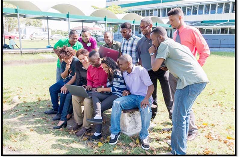 Students of the Computer Science Department, Faculty of Natural Sciences (FNS), at UG's Turkeyen Campus (Girendra Persaud photo)