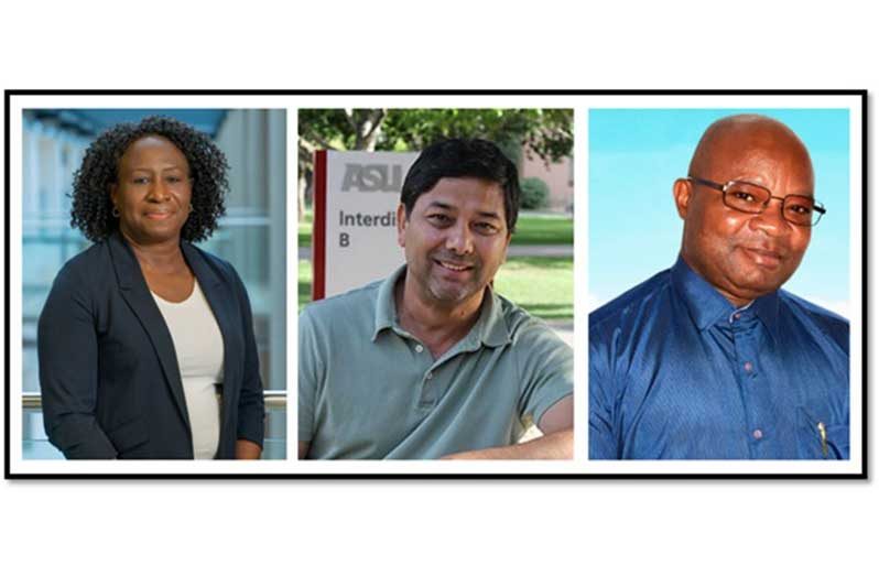 L–R: Professor Diana Frost, Associate Professor at Nottingham Trent University; Professor Netra Chhetri of Arizona State University; and Mr Patrick Chinedu Onwuzirike, Director of the Council for Technical and Vocational Education and Training (CTVET), keynote speakers for the University of Guyana Berbice Campus’s Inaugural Interdisciplinary Research Conference