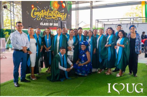 The first cohort of students graduating with the Certificate in Dual Language/Multilingual Practice in Education (CDL/MPE) from the University of Guyana, together with Deputy Chief Education Officer for Amerindian and Hinterland Education Development, Marti De Souza; Charlene Wilkinson, lecturer in the Department of Language and Cultural Studies (first right); and Dr. Tamirand Nnena De Lisser, Coordinator of the University of Guyana’s Guyanese Languages Unit