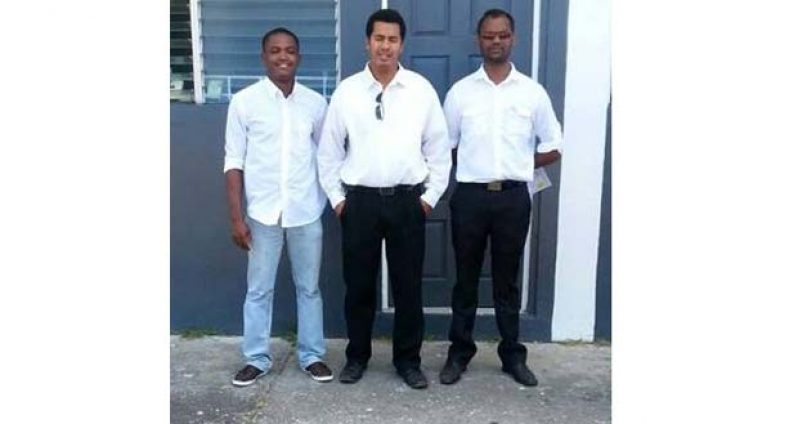 From left, Newly appointed UGLS President Patrice Wishart, returning officer Glenfield Dennison and Vice President Devin Singh