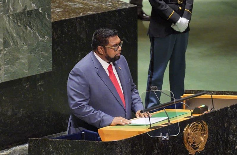 President Dr. Irfaan Ali, during his maiden address to the United Nations’ General Assembly