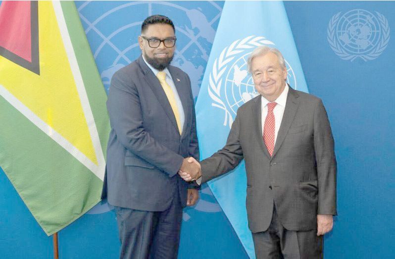 President, Dr. Irfaan Ali and UN Secretary-General, Antonio Guterres