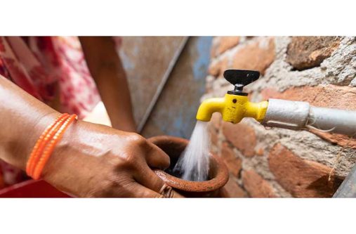 A newly installed tap in Mirtala Village, India, provides a clean water supply (UNOPS/John Rae)