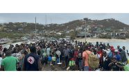 Residents of Union Island in Saint Vincent and the Grenadines prepare to board a ferry to reach shelter in the wake of Hurricane Beryl (WFP/Fedel Mansour photo)
