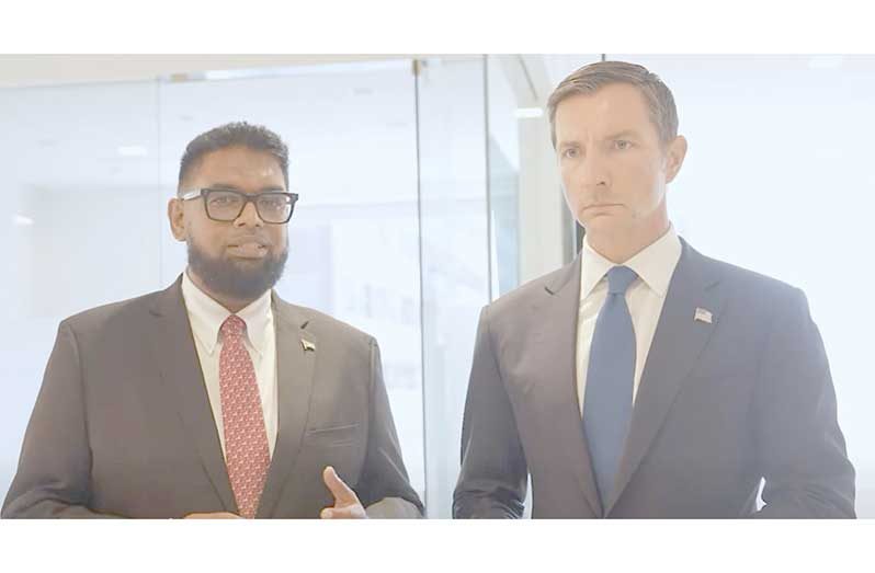 President Dr Irfaan Ali and US EXIM Bank President and Chairman, John Jovanovic, in New York