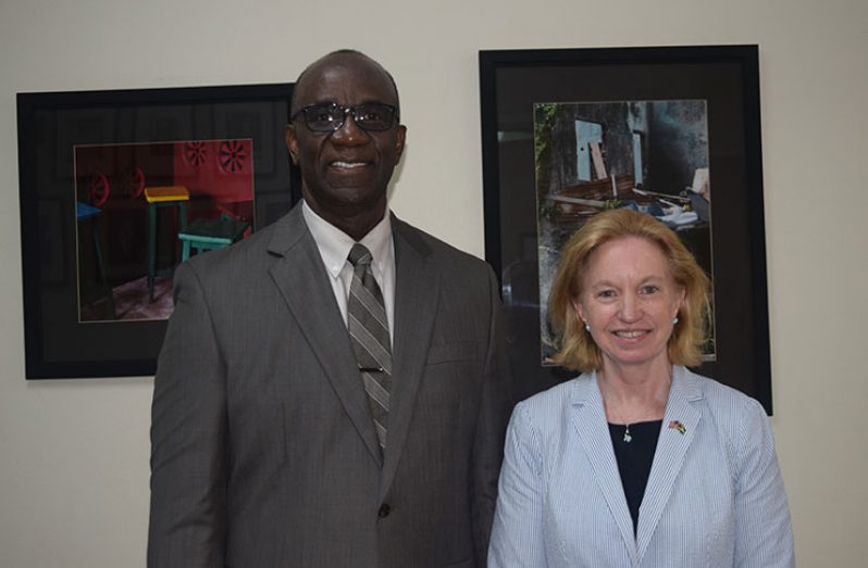 Ambassador Sarah-Ann Lynch and Fulbright Scholar, Norman Munroe